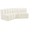 thumbnail image 2 of Bowery Hill Contemporary Soft Cream Velvet Modular Sectional, 2 of 8