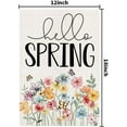 thumbnail image 4 of AMHNF Hello Spring Floral Garden Flag 12x18 inch Double Sided Burlap Outside, Flower Seasonal Sign Small Farmhouse Yard Outdoor Decoration, 4 of 5