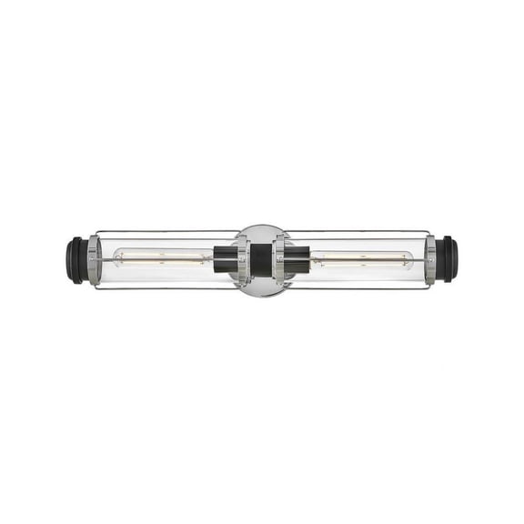 2 Light Bathroom Light Fixture in Transitional and Coastal Style-4.75 inches Tall and 24 inches Wide-Chrome Finish Bailey Street Home 81-Bel-4781853
