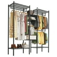 thumbnail image 1 of 1210 lbs Freestanding Metal Clothes Rack with Hanging Rods and Shelves, Heavy Duty Steel Garment Organizer for Closet Wardrobe Laundry Room, L Shape Corner Configuration, Black, 1 of 7