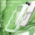 thumbnail image 4 of JETech Cute Case for iPhone 15 Pro Max 6.7-Inch, Wave Frame Curly Shape Shockproof Phone Cover for Women and Girls, Clear Hard PC Back (Green), 4 of 7