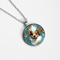 thumbnail image 4 of Corgi Elegant Circular Glass Pendant Necklace, 4 of 5