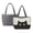 Black White Cartoon Cat, variant on FOR U DESIGNS Corgi Paws Heart Print Women's Quilted Tote Bag, Lightweight Tote Purse with Pockets Two Tone Reversible Shoulder Bag, Double Sided Usable Handbag for Work
