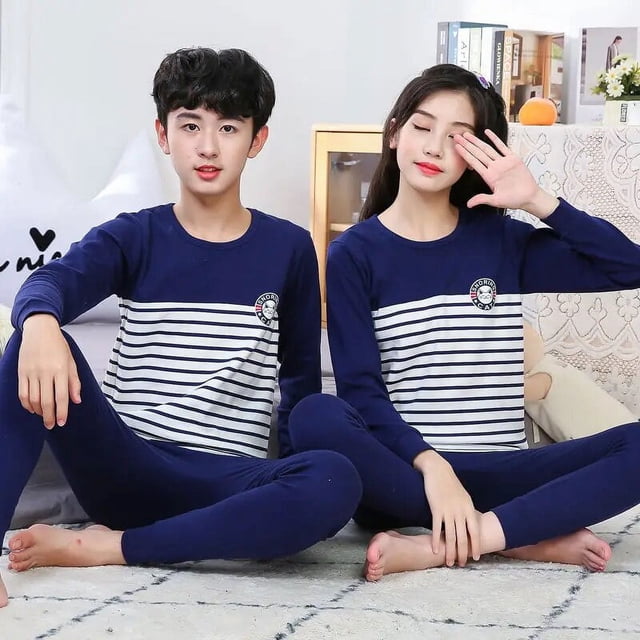 Pijamas de algodón para niños y niñas, conjunto de ropa de dormir con dibujos de animales de Navidad, otoño e invierno, 2022