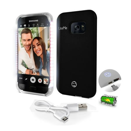 Samsung Light Edge (Lite-Me Selfie Lighted Smart Case, Phone Protection with Built-in Power Adapter and LED Lights (for Samsung Galaxy S7)