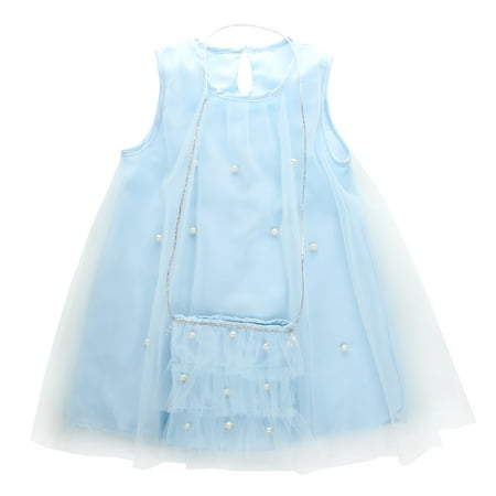 

Fanvereka Baby Girl s Solid Color Sleeveless Dress Pearl Decor Princess Tulle Dress