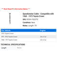 thumbnail image 2 of Speedometer Cable - Compatible with 1968 - 1972 Toyota Crown 1969 1970 1971, 2 of 2