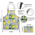 thumbnail image 3 of Yellow Lemon Fruit Tiles Blue Pattern Apron-Garden Aprons for Women with Pockets-Cotton Linen Waterproof Kitchen Cooking Gardening Aprons Adjustable for Kitchen,Cooking,BBQ and Salon 33x27 Inch, 3 of 7