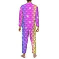 thumbnail image 5 of Bingfone Men'S Pajama Set 2 Piece Loungewear Pjs, Long Sleeve With Pajama Pants-Rainbow Scales2, 5 of 9