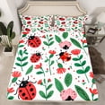 thumbnail image 2 of Castle Fairy Cartoon Ladybird Bed Sheets,Chic Floral Flowers King Sheets, 2 of 7