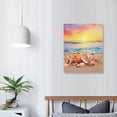 thumbnail image 3 of PRATYUS Fall Decor Conch Beach View Canvas Wall Art Picture 16x20in for Living Room Bedroom 16x20in, 3 of 3