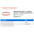 thumbnail image 2 of Intake Manifold Gasket - Compatible with 2015 - 2022 Mercedes-Benz C300 2016 2017 2018 2019 2020 2021, 2 of 2