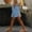 Blue, variant on ClodeEU Women's Linen Blend Elastic Waist Shorts with Lace Trim ,Casual Summer Short with Pockets Pink,Womens Plus XXL