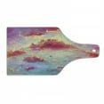 thumbnail image 1 of Coral Cutting Board, Vibrant Illustration of Clouds Scenic Sunset Fluffy Fantasy Magnificient, Tempered Glass Cutting and Serving Board, Wine Bottle Shape, Coral Purple Pale Blue, by Ambesonne, 1 of 1
