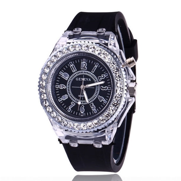 Reloj luminoso LED colorido de moda para hombres y mujeres, reloj de estudiante personalizado Water Brick, reloj de cuarzo electrónico para estudiantes