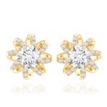 thumbnail image 2 of Rosec Jewels Lab Created Diamond Flower Earrings - 2 Carat Diamond Earrings (6 mm, Ef-Vs Quality) - Anniversary Gift, 10K Yellow Gold, 2 of 6