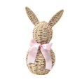 thumbnail image 4 of Adorno de conejito de Pascua tejido, decoración de mesa, regalo, centro de mesa creativo de Pascua Rosa, 4 of 9