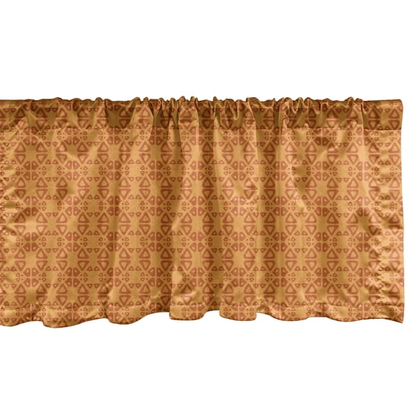 Ambesonne Abstract Window Valance, Tribal Inspired Triangles, 54" X 12", Marigold Burnt Orange