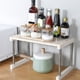 thumbnail image 1 of Estante de cocina extensible | Organizador de sobremesa de 2 niveles para fregadero, baño y armario | Plástico PP y acero inoxidable | 41 x 26 x 24 cm, 1 of 6