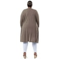 thumbnail image 3 of Wright's Women's Plus Size Long Sleeve Open Front Pocket Jersey Duster Cardigan, 1X-5X, 3 of 7