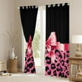 thumbnail image 3 of Homewish Cute Pink Ribbon Bowtie Black Out Curtains For Female Girls Adults,Leopard Print Curtains Pack of 2 (42x63 Each),Animal Cheetah Print Bedroom Curtains,Breathable Home Decor, 3 of 6