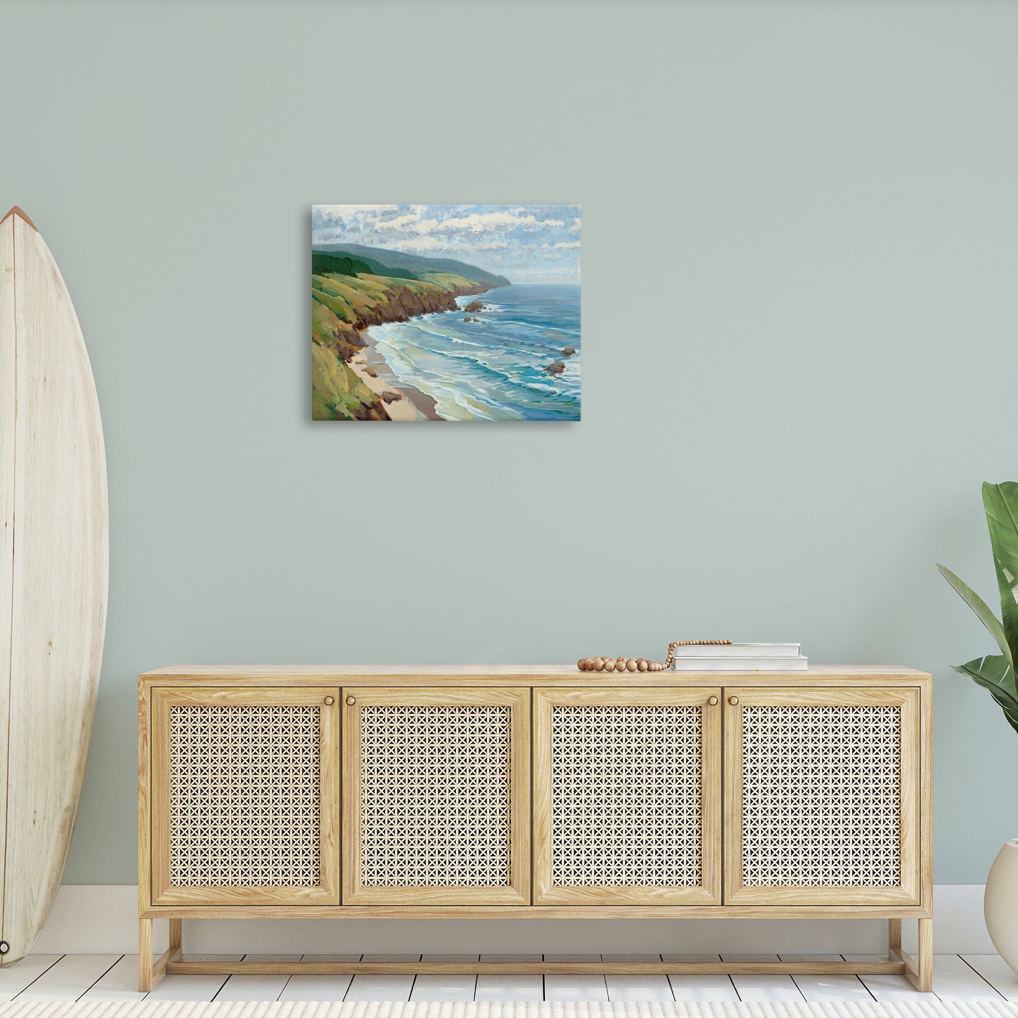 Stupell Industries Overlooking Beach Cliffs Landscape Painting Gallery Wrapped Canvas Art Print Wall Art, 30 x 24