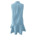 thumbnail image 4 of Solid Color Long Sleeve Turn Down Shirt Dress for Women with Ruffled Hem Long Sleeve Fall Dresses for Women, 4 of 4
