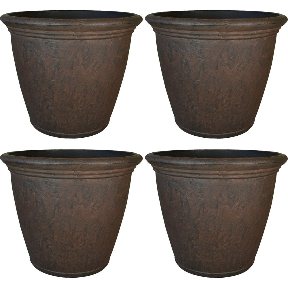 Sunnydaze Anjelica Outdoor Flower Pot Planter Rust Finish 24Inch