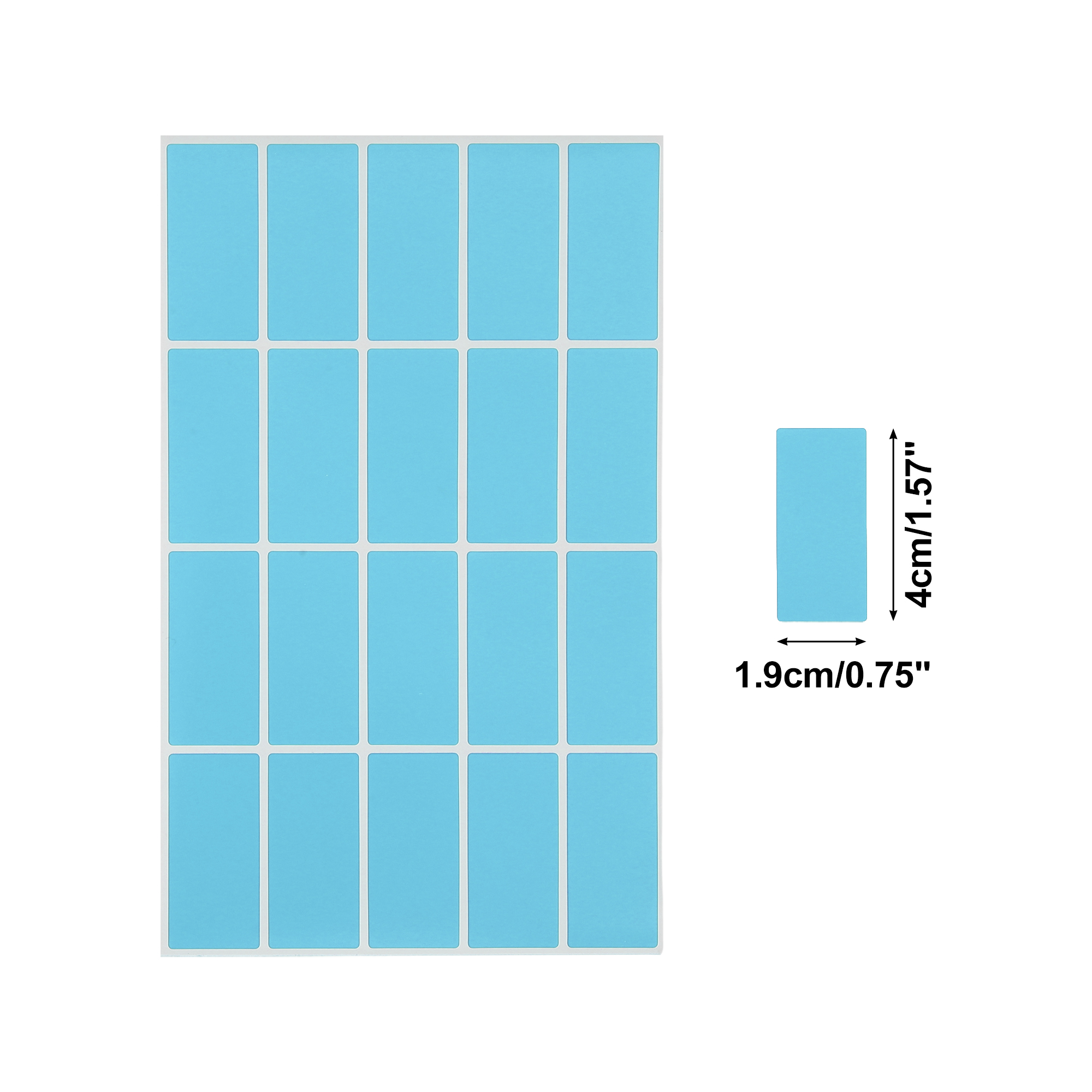 Unique Bargains Handwritable Rectangle Gift Stickers 1.57"x0.75" 20 Pcs Light Blue