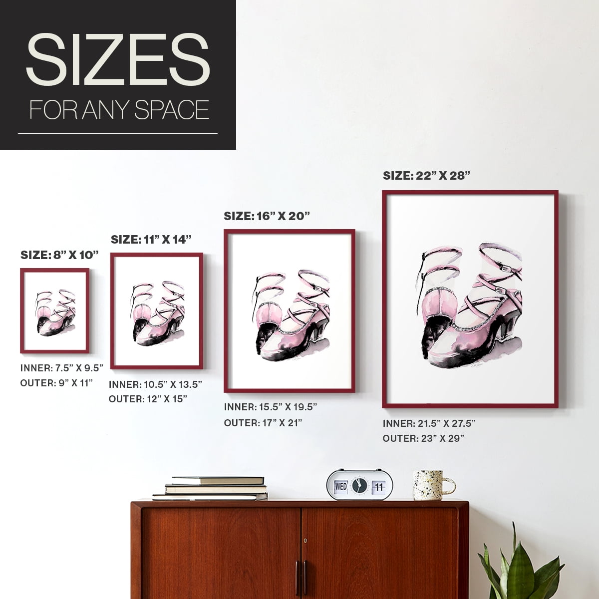 Strappy Platform in Paper Solid Wood 8 x 10 Framed Print