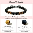 thumbnail image 5 of Men's Bracelet, Adjustable 8mm Men's Tiger Eye Black Matte Onyx Beads Bracelet for Boyfriend Husband Grandson, 5 of 6