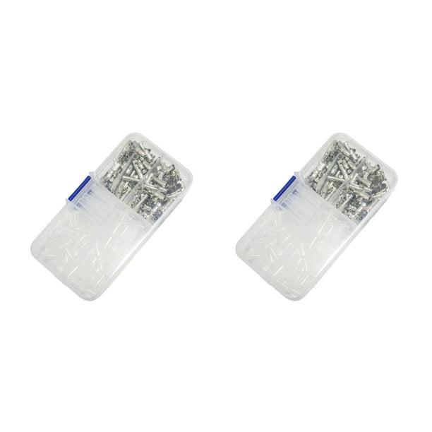 Riwesomey 200 Pieces Professional 3mm Copper Crimp Terminal Electric Plug-In Connector Terminal Connectors Press Wire High Set Strength Plata 2piezas