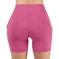 thumbnail image 5 of Tumotour Yoga Athletic Shorts For Women High Waisted Pants Workout Shorts Hip Stretch Underpants Running Pants Tennis Shorts Biker Shorts With Pockets, 5 of 8