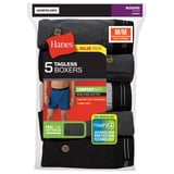 Pack 5 Unidades Calzoncillos Tipo Bóxer Hanes ComfortSoft - Pack De 5 Unidades Sin Etiquetas | Talla 3XL, Negro/Gris Calzoncillos Hombre