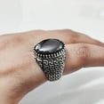 thumbnail image 5 of Hematite Mans Ring, Natural Hematite Mens Ring, Unisex Ring, Silver Jewelry, 925 Silver Ring, Birthday Gift, Heavy Men Ring, Arabic Design, Ottoman Style Ring, Christmas, Turkey Mens Signet Ring, 5 of 7