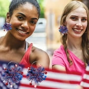 Chmadoxn Patriotic 4th of July Flag Earrings for Women - Red White Blue Dangle Jewelry, Independence Day Party Accessories, USA-Themed Holiday Gifts or Everyday Wear