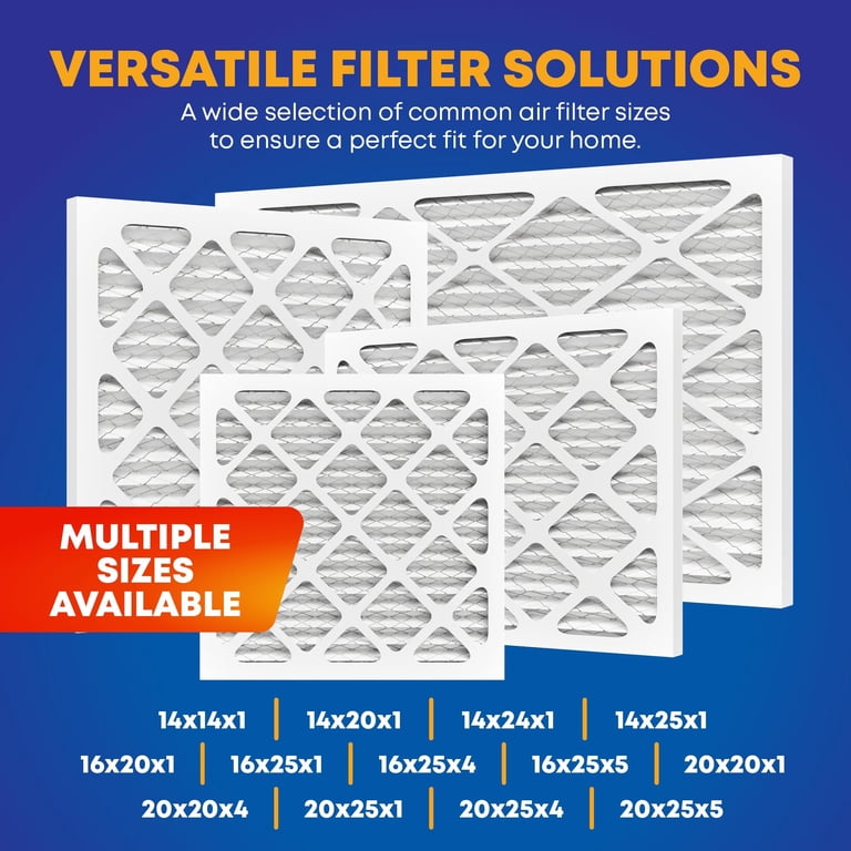 20x25x5 Air Filter MERV 13 | 2-Pack Premium HVAC Filters For Honeywell, Lennox, Carrier