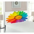 thumbnail image 2 of Flower Headboard, Rainbow Colored Sunflower or Daisy Spring Inspired Image Hippie Style Modern Design, Upholstered Decorative Metal Bed Headboard with Memory Foam, Twin Size, Multicolor, by Ambesonne, 2 of 4