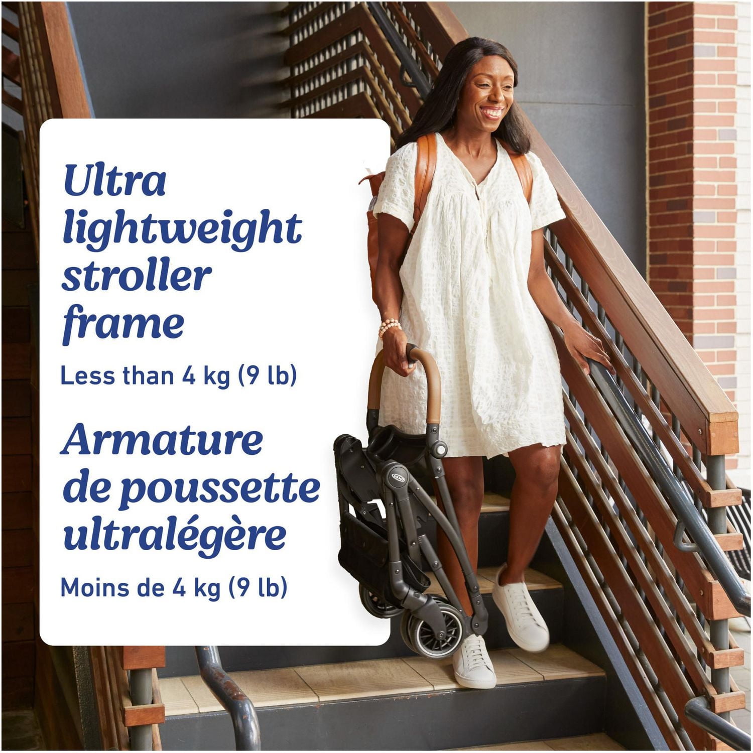 Graco GoMax Compact Stroller Frame | Accepts All Graco Infant Car Seats | Backpack Style Lightweight Travel Stroller Frame