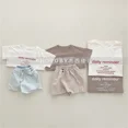 thumbnail image 2 of Camiseta informal de manga corta para padres e hijos, trajes a juego, moda de verano, Ins, estilo coreano, diseño con letras impresas, Unisex, 2 of 4