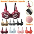 thumbnail image 3 of Push Up Bras for Women Floral Lace Padded Underwire Bralettes Curve-Enhancing Womens Underwear V Neck Seamless Sleeping Bra with Adjustable Straps Push-Up Cups & Removable Pads, 3 of 4