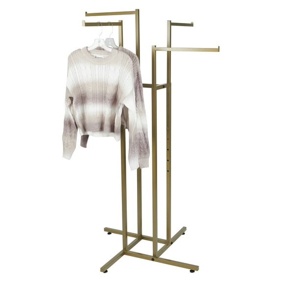 SSWBasics Gold 4-Way Clothing Rack with Straight Arms