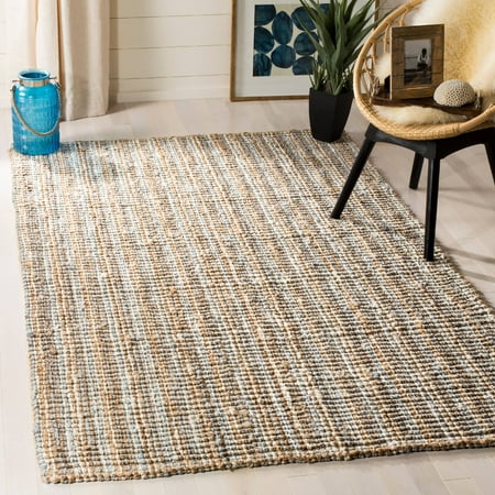 SAFAVIEH Natural Fiber Levi Braided Area Rug Grey/Natural 6’ x 9’
