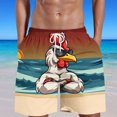 thumbnail image 2 of ZCFZJW Mens Beach Swim Trunks Lightweight Casual 3D Chicken Novelty Print Drawstring Elastic Waist Hawaiian Shorts Quick Dry Bathing Suit Short Pants with Pockets Multicolor#05 XXXXXL, 2 of 5