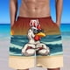 thumbnail image 4 of Mens Pantalones Cortos Atléticos Llama Impresión Especial Gallo, Pantalones Cortos de Playa Casual Pantalones para Hombres, 4 of 5
