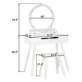 Ktaxon Vanity Set with Round Lighted Mirror, Makeup Dressing Table with