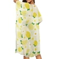 thumbnail image 5 of FKELYI Daisy Flower Lemon Print Womens Bikini Cover Up for Summer Open Front Cardigan Beach Cover Ups Comfy Beach Kimono Beachwear Ladies Cruise Outfits Resort Wear, 5 of 6