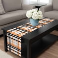 thumbnail image 4 of Orange Black Plaid Table Runner 70 Inches Long, Farmhouse Orange Black Checkered Kitchen Coffee Dining Table Decoration for Home Party Birthday Wedding Home Decor 13x70 Inches, 4 of 8