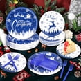 thumbnail image 4 of Set de 200 Piezas de Platos y Servilletas Azules de Navidad GOLDGAO para 50 Personas, 4 of 7