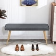 thumbnail image 3 of Entryway Bench Footrest Ottoman, 45.3 inch End of Bed Foot Stools with Soft Seat, Vanity Benches for Makeup Bedroom Living Room, Upholstered Large Window Entry Way Desk Stool, 3 of 9
